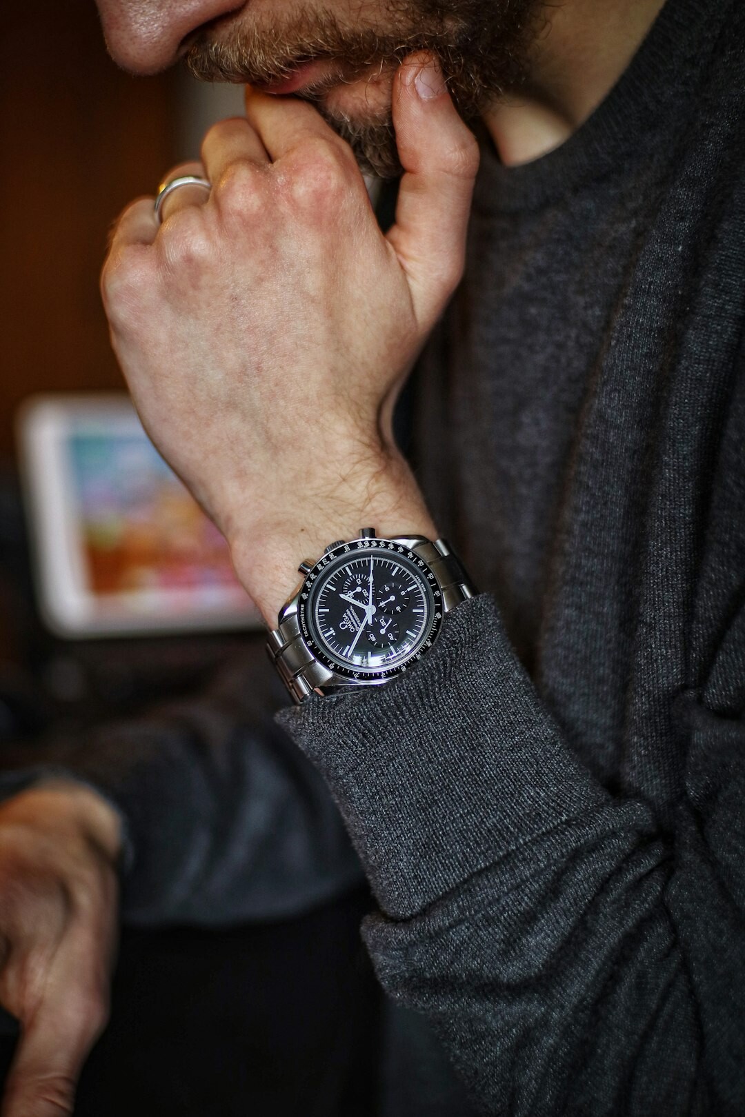 man wearing luxury watch