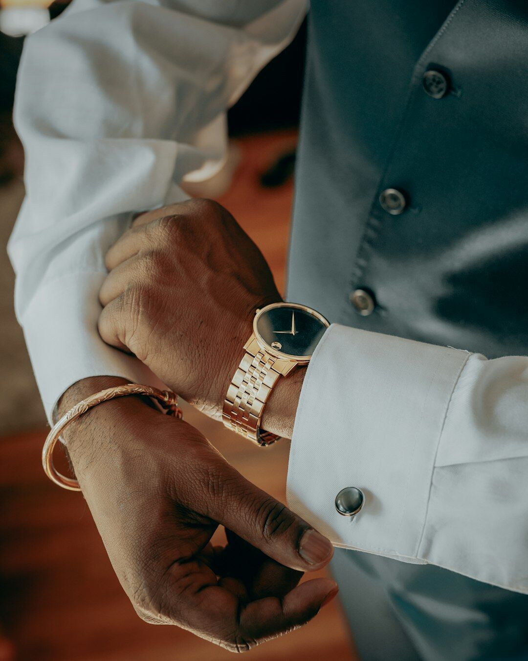 luxury cufflinks detail